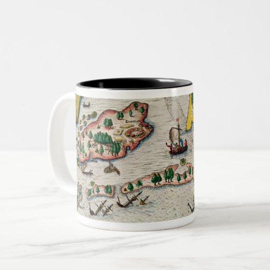 Die Ankunft Englisch in Virginia Zweifarbige Tasse (Vorderseite Links)