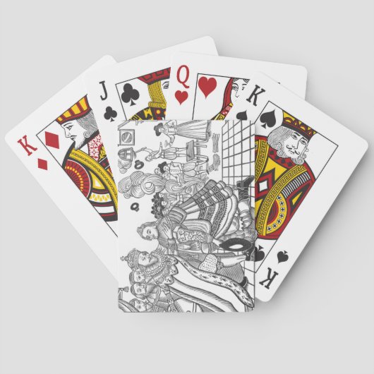 Die Ankunft von Charles Seiner Majestät (1600-49) Spielkarten (Rückseite)