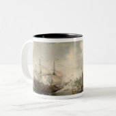 Die Ankunft von Fredrick V bei Vlissingen im Jahre Zweifarbige Tasse (Vorderseite Links)