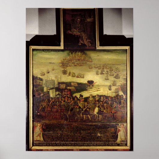 Die Ankunft von Königin Elisabeth I. in Tilbury Poster (Vorne)