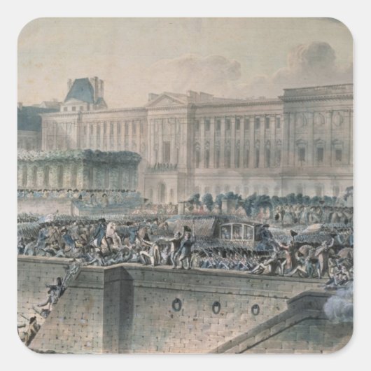 Die Ankunft von Louis XVI vor dem Quadratischer Aufkleber (Vorderseite)