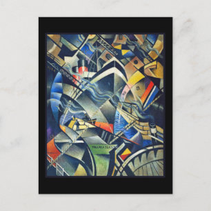 Die Ankunft von Nevinson mit schwarzem Hintergrund Postkarte