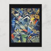 Die Ankunft von Nevinson mit schwarzem Hintergrund Postkarte (Vorderseite)