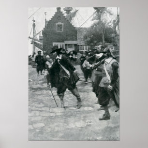 Die Ankunft von Stuyvesant in New Amsterdam Poster