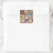 Die Ankunft von Vasco da Gama in Calicut Quadratischer Aufkleber (Tasche)