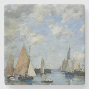 Die Anlegestelle an der Flut, Trouville Steinuntersetzer