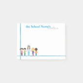 Die Anmerkungen der Schulkrankenschwester Post-it Klebezettel (Vorderseite)