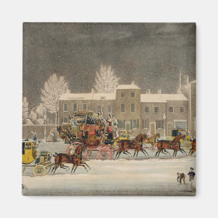 Die Annäherung an das Weihnachten, graviert durch Magnet