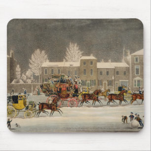 Die Annäherung an das Weihnachten, graviert durch Mousepad