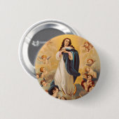 Die Annahme der Jungfrau Mary Button (Vorne & Hinten)