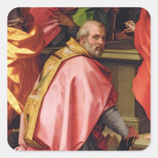 Die Annahme von Mary Quadratischer Aufkleber (Vorderseite)