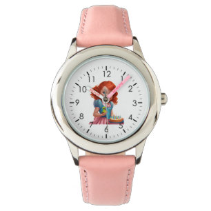 Die anpassbare rosa Herzuhr des Kindes Armbanduhr