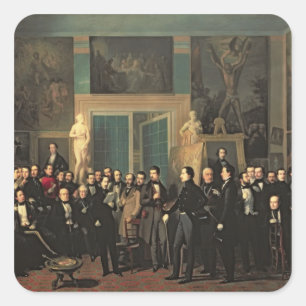 Die Ansammlung der Dichter, 1846 Quadratischer Aufkleber