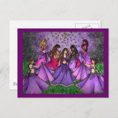 Die Ansammlung von Bly Dancers in Lila Postkarte (Vorne/Hinten)