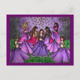 Die Ansammlung von Bly Dancers in Lila Postkarte