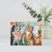 Die Ansammlung von Louis Wain Postkarte (Stehend Vorderseite)