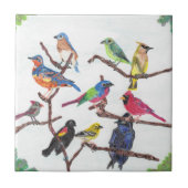 Die Ansammlungs-bunte Singvogel-Fliese Fliese (Vorderseite)