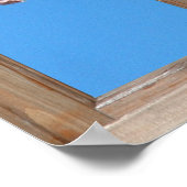 Die Ansicht der Kirschbaume aus einem Fenster blüh Poster (Ecke)