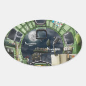 Die Ansicht des Bombardiers B-17 Ovaler Aufkleber (Vorderseite)