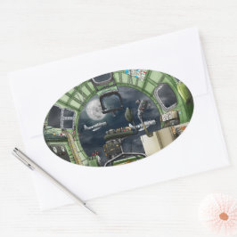 Die Ansicht des Bombardiers B-17 Ovaler Aufkleber