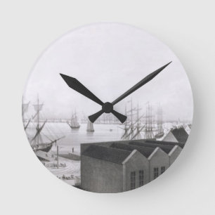 Die Ansicht von New Orleans vertreten vom unteren Runde Wanduhr