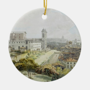 Die Ansicht von Rom vertreten vom Pincio, 1776 Keramik Ornament