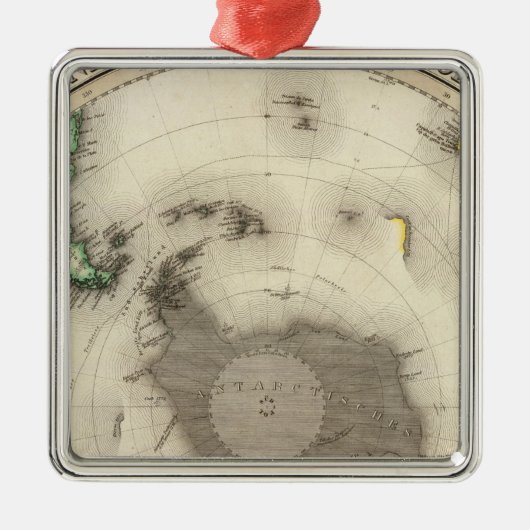 Die Antarktis, südliche Hemisphäre Ornament Aus Metall (Vorne)
