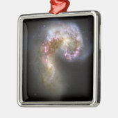 Die Antennengalaxien Silbernes Ornament (Links)