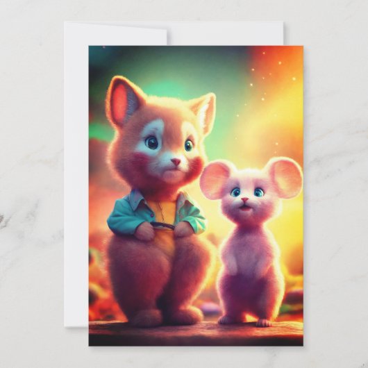 Die Antik mit Tom und Jerry zu erfassen! Einladung (Vorderseite)