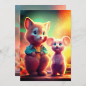 Die Antik mit Tom und Jerry zu erfassen! Einladung (Vorne/Hinten)