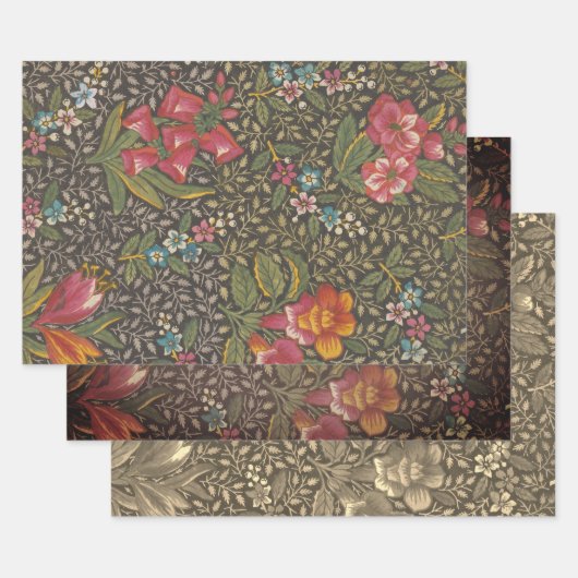 Die antike französische Toile de Jouy-Zweigstelle Geschenkpapier Set (Set)