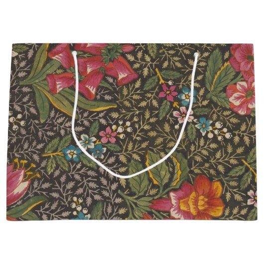 Die antike französische Toile de Jouy-Zweigstelle Große Geschenktüte (Vorderseite)