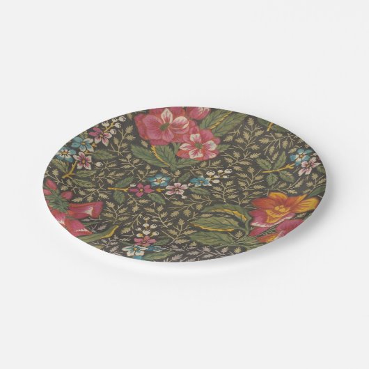 Die antike französische Toile de Jouy-Zweigstelle Pappteller (Schrägansicht)