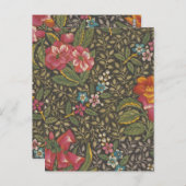 Die antike französische Toile de Jouy-Zweigstelle  Postkarte (Vorne/Hinten)