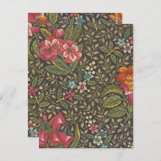 Die antike französische Toile de Jouy-Zweigstelle Postkarte (Vorne/Hinten)