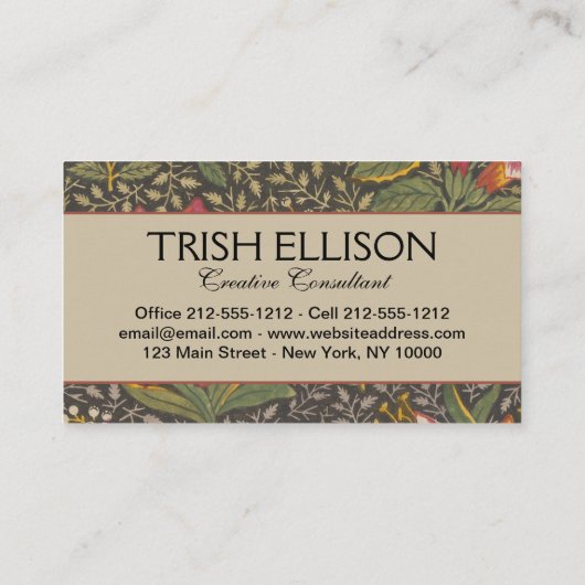 Die antike französische Toile de Jouy-Zweigstelle Visitenkarte (Rückseite)