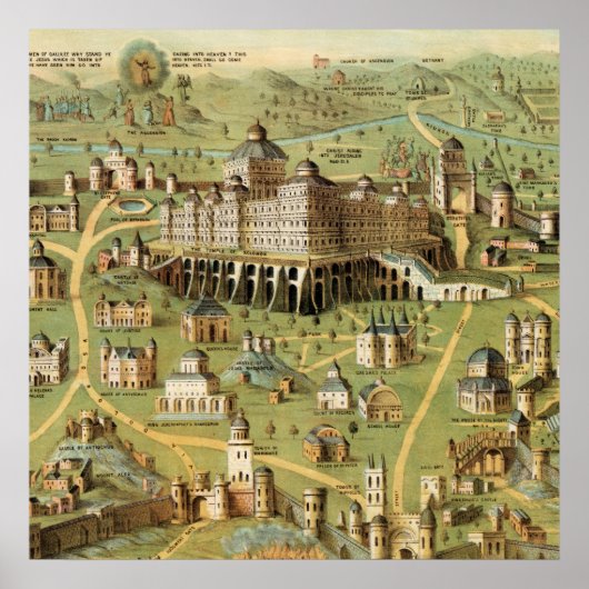 Die antike Stadt Jerusalem mit Solomons Tempel Poster (Vorne)