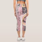 Die antisoziale Schmetterlingskatze mit hoher Wais Capri Leggings (Rückseite)