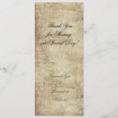 Die Antrag-Grün-Hochzeits-Menü-Karte Menükarte (Rückseite)