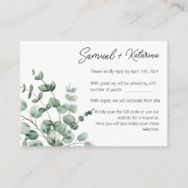Die Antwort auf die Hochzeitsfeier im Grünen Begleitkarte