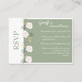 Die Antwort auf die Hochzeitsreise mit weißer Rose Begleitkarte