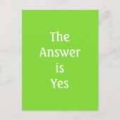 Die Antwort lautet: Yes Lime Green Typografy Postc Postkarte (Vorderseite)