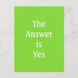 Die Antwort lautet: Yes Lime Green Typografy Postc Postkarte