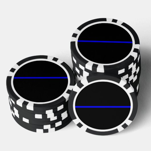 Die Anweisung symbolische Thin Blue Line Pokerchips (Stapel)