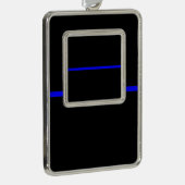 Die Anweisung symbolische Thin Blue Line Rahmen-Ornament Silber (Rechts)