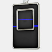 Die Anweisung symbolische Thin Blue Line Rahmen-Ornament Silber (Links)