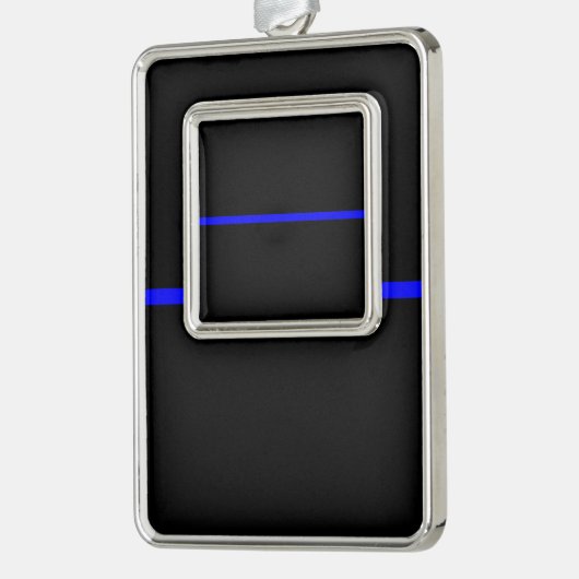 Die Anweisung symbolische Thin Blue Line Rahmen-Ornament Silber (Links)