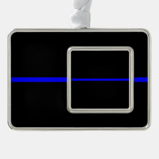 Die Anweisung symbolische Thin Blue Line Rahmen-Ornament Silber (Vorderseite)
