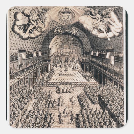 Die Anwesen des Theaters Bourbon Quadratischer Aufkleber (Vorderseite)