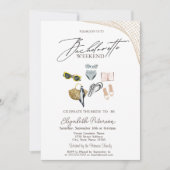 Die Anzugs Tropical Beach Junggeselinnen-Abschied Einladung (Vorderseite)